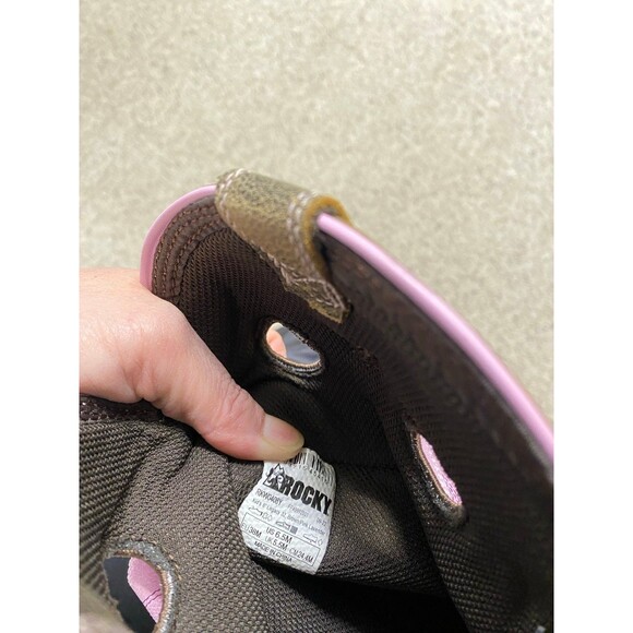 Rocky Big Girls Legacy 32 Waterproof Western Boot-Broad Square Toe Brown/Pink - Picture 12 of 12